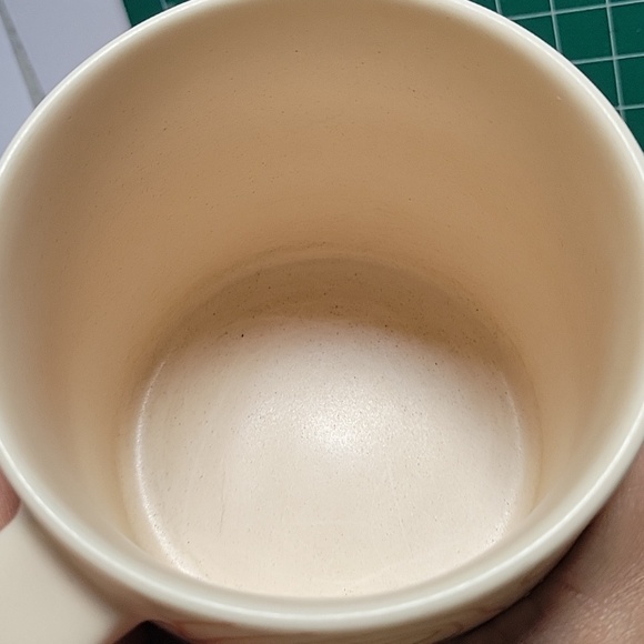 Whitney Kerney for Causebox. Beige Coffee Mug.Beige Abstract wood tree Lines. - Picture 7 of 11